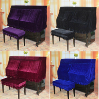 Demi-couverture de piano de 4 couleurs Protecteur élégant de Pleuche + double couverture de tabouret de piano