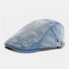 Denim unisexe lavé trou de maquillage respirant décontracté pare-soleil avant béret casquette plat