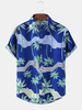 Design Tropical Coconut Tree Print Holiday Beach Hommes Chemises à manches courtes