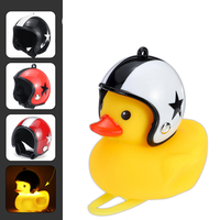 Dessin animé canard cloches de vélo guidon canard LED tête lumière anneau vent canard et casque