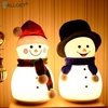 Dessin animé mignon bonhomme de neige musique veilleuse chambre décor lampe de chevet cadeau de noël lampe de nuit pour