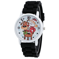 Dessin animé père noël et renne modèle bracelet en silicone montre mignon enfant montre mode enfants montre à Quartz