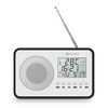 Digoo DG FR600 SmartSet Sans Fil Grain de Bois Vintage Numérique FM Radio Réveil Son Subwoofer Son avec Affichage de La