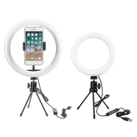 Dimmable LED Lampe annulaire 18CM 26CM Lumière dappoint pour maquillage Diffusion en direct Selfie Photographie Enr