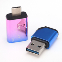 Disque MECO 128G USB3.0 Flash avec adaptateur Type-C Clé mémoire 2 en 1 Clé USB OTG Clé USB Pendrive 32G 64G Clé en méta