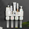 Distributeur de dentifrice Porte-brosse à dents Pas de support pour étagère de rangement pour salle de bains à montage m