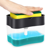 Distributeur de liquide 2 en 1 distributeur de pompe à savon presse à main avec porte-éponge organisateur de savon pour