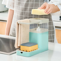 Distributeur de pompe à savon de cuisine 800ML porte-éponge de nettoyage distributeur de liquide conteneur presse organi