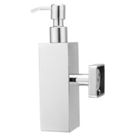 Distributeur de savon à main en acier inoxydable porte-bouteille liquide rangement mural pour salle de bain