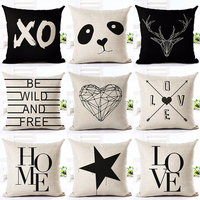 Divers Style oreillers coussin pour la maison canapé bureau de voiture Star Panda imprimé coton lin taie doreiller