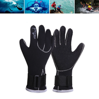 DIVE&SAIL 3mm Black Neoprene Patchwork Diving Gloves Warm Swimming Gloves For Couples Snorkeling Spearfishing Hunting Di