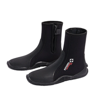 DIVE&SAIL 5MM Diving Boots Adult Snorkeling Booties Non Slip Silicone Sole Comfortable Wetsuit Boots for Beach Windsurfi