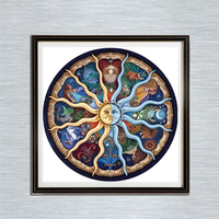 DIY Mandala série soleil diamant peintures broderie point de croix pleine couture décor à la maison