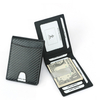 DKER TQ-306 sac de carte en Fiber de carbone en cuir Mini 8 fentes pour carte de crédit organisateur portefeuille compac