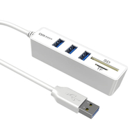 DM C8 USB2.0 HUB lecteur de carte SD TF adaptateur de carte mémoire multi-fonction 180 Mbps 3 ports USB2.0 Splitter Exte
