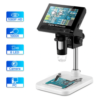 DM4-Z01B019 Digital Microscope 1000X 4.3 Display 8 LED Magnifying Loupe Camera Lens 2MP Adjustable LED Microscope For S