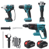 Doersupp 588VF 4 pièces Li-ion Batterie ensemble doutils électriques meuleuse dangle perceuse sans fil Hammer