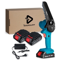 Doersupp 88VF 7500mAh 5 pouces scie à chaîne électrique rechargeable outil de travail du bois de tronçonneuse avec aucun