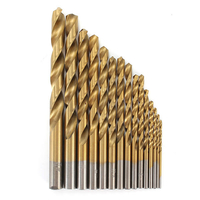 Doersupp 15pcs 1.5-10mm Twist Drill Bits titane revêtu HSS Twist Drill
