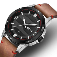 DOM M-1219 Mode Hommes Montre Étanche Lumineux Date Affichage Sangles En Cuir Montre À Quartz