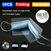 Dossier de stockage de masque jetable transparent pliant anti-poussière portable durable