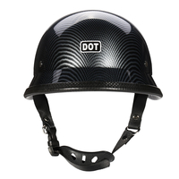 DOT allemand moto en fibre de carbone demi-casque casque chopper cruiser motard M / L / XL