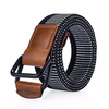 Double anneau cuir alliage boucle ceinture militaire Nylon Bande de pantalon durable Tactical 120cm weaven