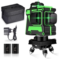 Double Batterie auto nivelant 360 ° rotatif 12 lignes niveau Laser lumière verte Laser infrarouge extérieur fort niveau