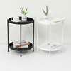 Double couche en métal canapé côté Table basse fer Art rond petites tables dextrémité affichage Simple pour salon c