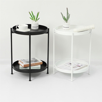 Double couche en métal canapé côté Table basse fer Art rond petites tables dextrémité affichage Simple pour salon c
