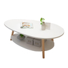 Double couches Table basse bureau dordinateur portable moderne salon Table ronde écriture Table détude étagère