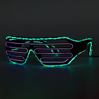 Double couleur EL fil froid LED Glow Lunettes éclaire les lunettes Bar Party Shutter Halloween