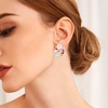 Douce fleur élégante boucle doreille strass perle oreille stub boucles doreilles forme ronde