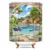 Douche imperméable de salle de bains de polyester dimpression de la mer du Golfe 150 / 180cmx180cm
