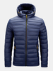 Doudoune à capuche simple à fermeture éclair épaisse de couleur unie pour homme