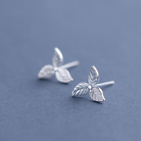 Doux boucle doreille en argent Sterling 925 Feuille Fashion Simple charme boucles doreilles cadeau pour les fi