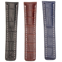 Déplacement de style dalligator de Bande de montre en cuir remplaçable de Soft de 24mm avec la vis