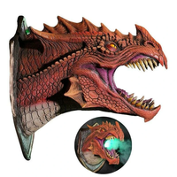 Dragon Legends Prop 3d Wall Mounted Dinosaur Smoke Light Wall Art Sculpture Creative Dinosaur Decoration For Home Hallow