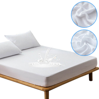 Drap-housse de lit imperméable en tissu éponge de coton drap de lit respirant imperméable avec feuille de couverture de