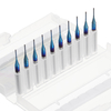 Drillpro 10 pièces 0.5-1.0mm bleu NACO enduit PCB bits carbure gravure fraise pour CNC outil fraises rotatives