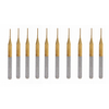 Drillpro 10 pièces 0.6mm titane enduit gravure fraise fraise en carbure fraise rotative