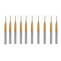 Drillpro 10 pièces 0.7mm fraise en carbure de coupe fraise à gravure enduite de titane