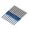 Drillpro 10 pièces 1.1-1.5mm bleu NACO enduit PCB bits carbure gravure fraise pour CNC outil fraises rotatives