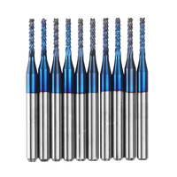 Drillpro 10 pièces 1.7-2.0mm bleu NACO enduit PCB Bit carbure gravure fraise pour CNC outil fraises rotatives
