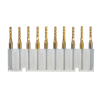 Drillpro 10 pièces 2.4mm fraise en carbure de coupe fraise à gravure enduite de titane