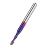 Drillpro 10 pièces 3.175 mm tige 2 mm fraise en bout enduit bleu spirale boule nez CNC fraiseuse