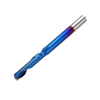 Drillpro 10 pièces 3.175 tige bleu enduit fraise en bout simple cannelure fraise CNC en spirale