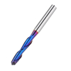 Drillpro 10 pièces 3.175mm fraise en bout à tige bleu enduit spirale boule nez CNC fraise