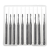 Drillpro 10 pièces 3.175mm fraise en bout de tige 0.8-2mm diamètre deux cannelures fraise CNC