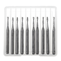 Drillpro 10 pièces 3.175mm fraise en bout de tige 0.8-2mm diamètre deux cannelures fraise CNC